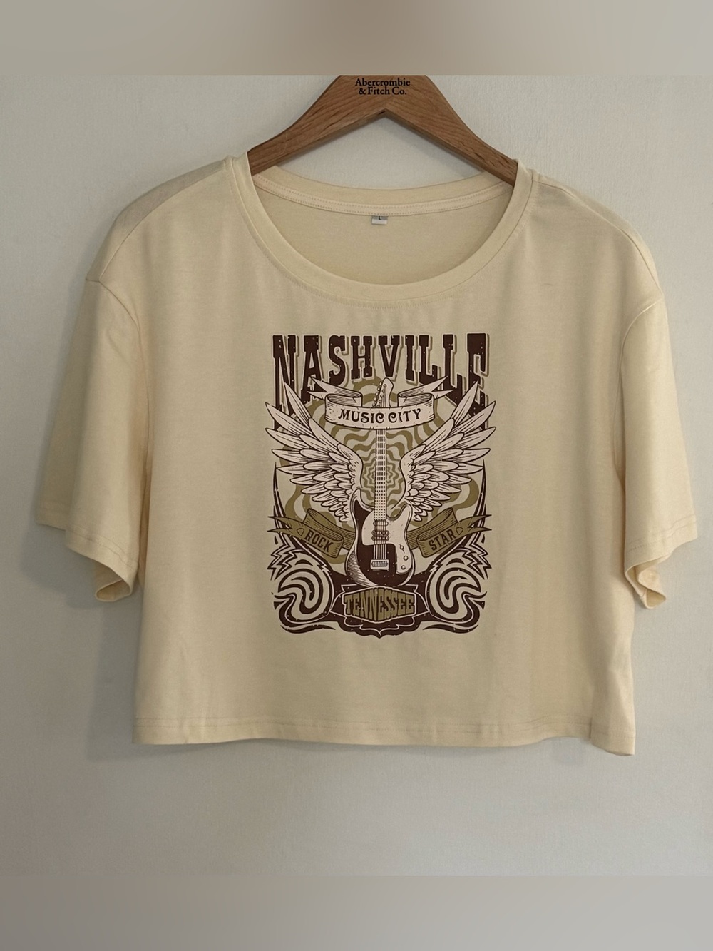Nashville Graphic Crop Top - Cream